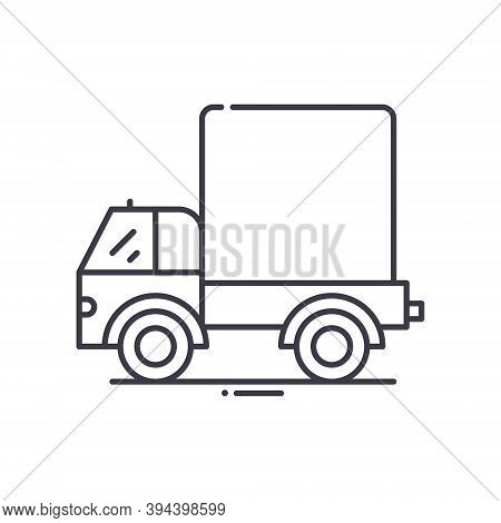 Logictics Truck Icon, Linear Isolated Illustration, Thin Line Vector, Web Design Sign, Outline Conce