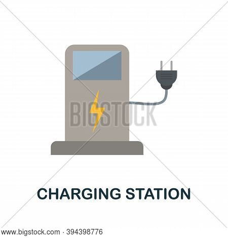 Charging Station Icon. Simple Element From Electric Vehicle Collection. Creative Charging Station Ic