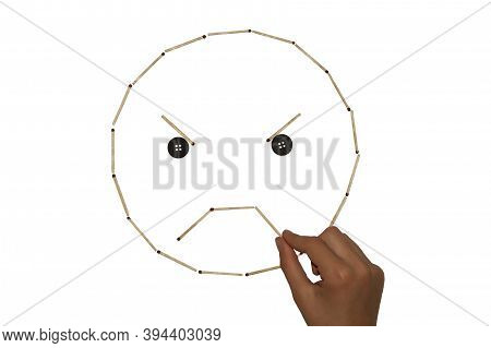 I Make A Picture Of Matches In The Form Of A Spite Face