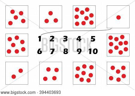 Maths Game With Red Dots For Children, Glenn Doman Method, Easy Level, Education Game For Kids, Pres