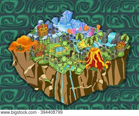 Set Of Level Maps Assets. Game Map For Casual Game