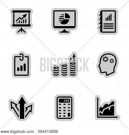 Icons For Theme Business, Vector, Set. White Background