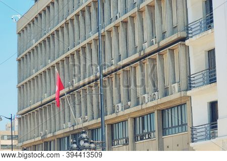 Government Building In The Capital Tunis, Closed After The Jasmine Revolution. Place Of Meetings And