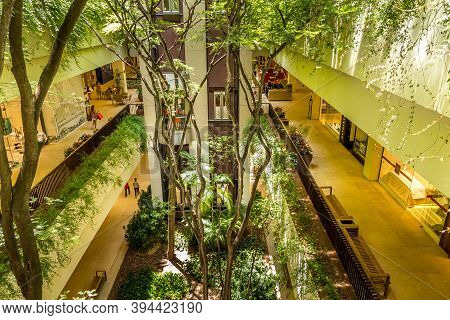Sao Paulo, Brazil- 20 February, 2014: Ecologic Building With Plants On The Exterior Part. The Green 
