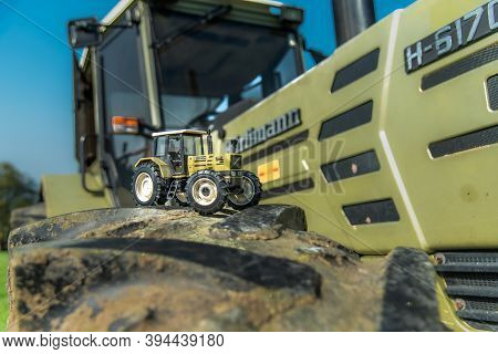 September 2020, Calestano Province Of Parma, Italy. Vintage Model Of Hurlimann Tractor H 6170 T. Alo