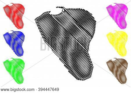 Bosaso City (federal Republic Of Somalia, Bari Region) Map Vector Illustration, Scribble Sketch City