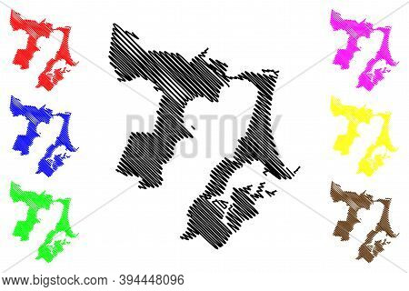 Durban City (republic Of South Africa, Rsa, Kwazulu-natal Province) Map Vector Illustration, Scribbl