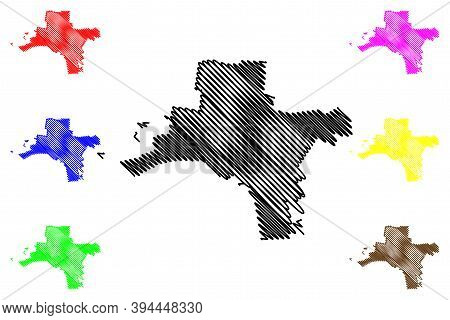 Pretoria City (republic Of South Africa, Rsa, Gauteng Province) Map Vector Illustration, Scribble Sk