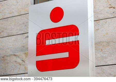 Passau / Germany - November 8, 2020: Branch Logo Of German Sparkasse. Sparkasse Is The German Saving