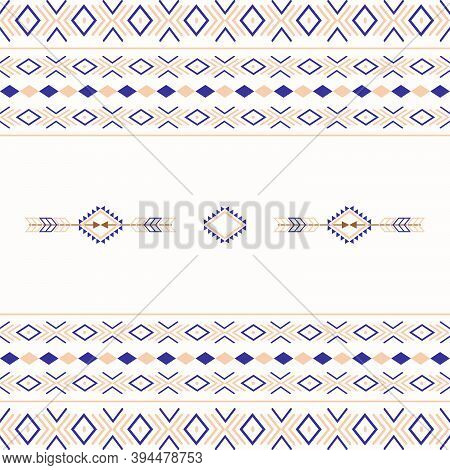 Aztec Tribal Ethnic Seamless Pattern With Geometric Shapes