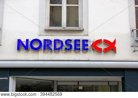 Passau / Germany - November 8, 2020: Branch Logo Of Nordsee. Nordsee Is A German Fastfood Restaurant
