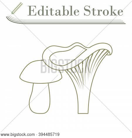 Mushroom Icon. Editable Stroke Simple Design. Vector Illustration.