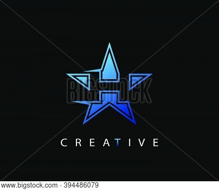 Letter H Fast Star, Technology And Digital Abstract Line H Network Space Logo.