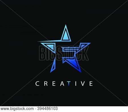 Letter F Fast Star, Technology And Digital Abstract Line F Network Space Logo.