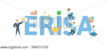 Erisa, Employee Retirement Income Security Act. Concept With Keywords, People And Icons. Flat Vector
