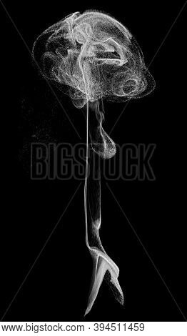 3d Illustration Looks Like Smoke On Black Background.
