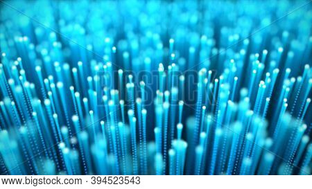 Abstract Hyperjump In Space. Speed Of Light Star Wars. Particle Flow. 3d Rendering