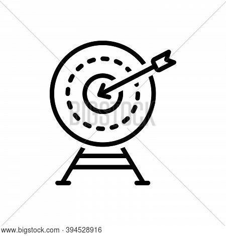 Black Line Icon For Exactly Accurately Archery Shooting Range Achievement Target Goal Shot
