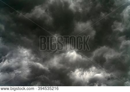Rain Clouds And Black Sky Textured Background
