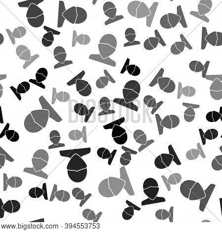 Black Vandal Icon Isolated Seamless Pattern On White Background. Vector