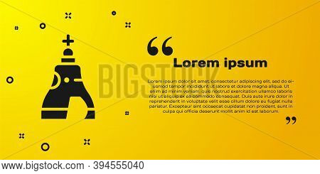 Black The Tsar Bell In Moscow Monument Icon Isolated On Yellow Background. Vector