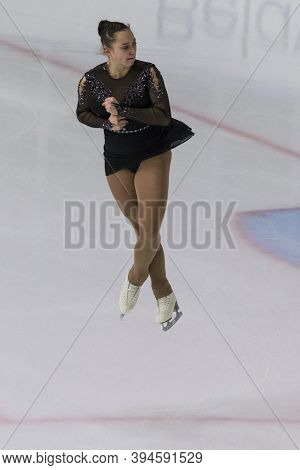 Minsk, Belarus – November 1, 2020: Professional Female Figure Skater Aleksandra Chepeleva From Belar