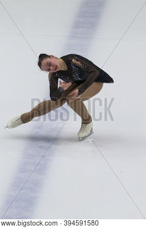 Minsk, Belarus – November 1, 2020: Professional Female Figure Skater Aleksandra Chepeleva From Belar