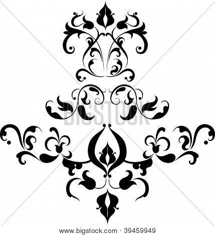 Vintage çiçek tasarım öğeleri