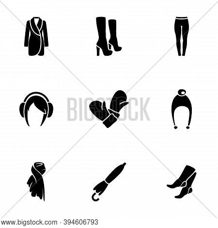 Set Of Simple Icons On A Theme Women's Clothing, Vector, Design, Collection, Flat, Sign, Symbol,elem
