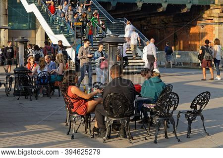 London, Great Britain, April 21, 2018 : Londoners Love To Have A Drink In South Bank On Sunset.