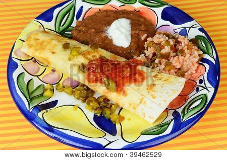 Burrito e feijão