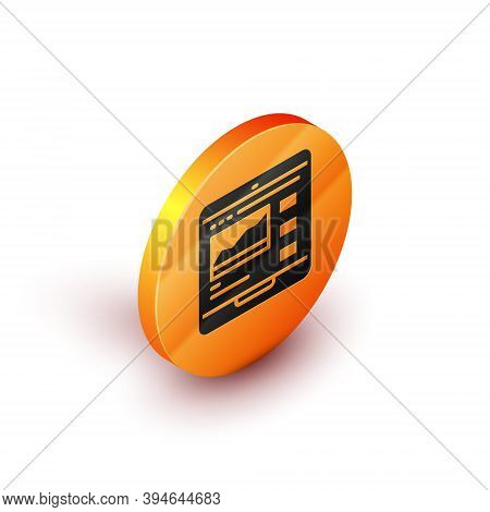 Isometric Trading Courses Icon Isolated On White Background. Distance Learning Finance Management, B