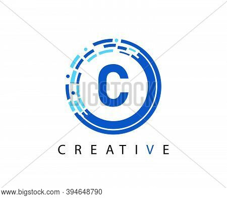 Letter C Digital Network , Technology And Digital Abstract Line Network Circuit Vector Logo. .