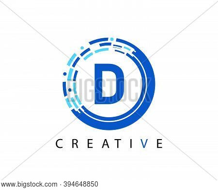 Letter D Digital Network , Technology And Digital Abstract Line Network Circuit Vector Logo. .