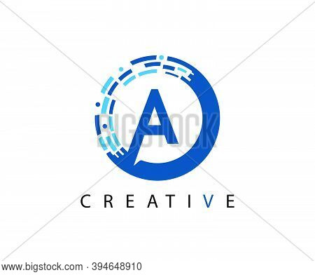 Letter A Digital Network , Technology And Digital Abstract Line Network Circuit Vector Logo. .