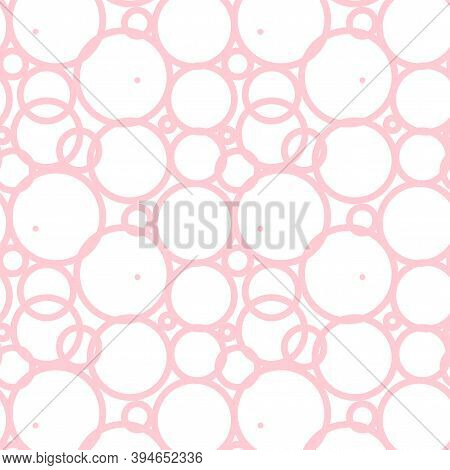 Bright Pink Line Geometric Circle Seamless Pattern