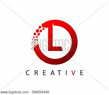 Circle L Letter Digital Network , Abstract L Dotted Logo Design.
