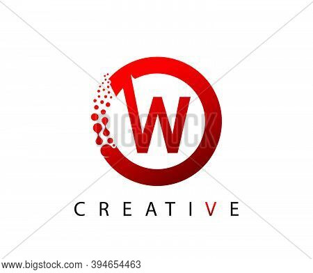 Circle W Letter Digital Network , Abstract W Dotted Logo Design.