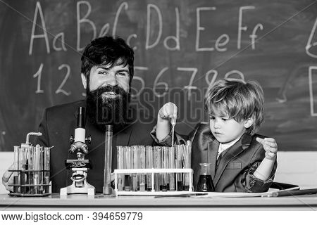 Study Chemistry Together. Boys Only. Personal Example. Following Father In Everything. Knowledge Day
