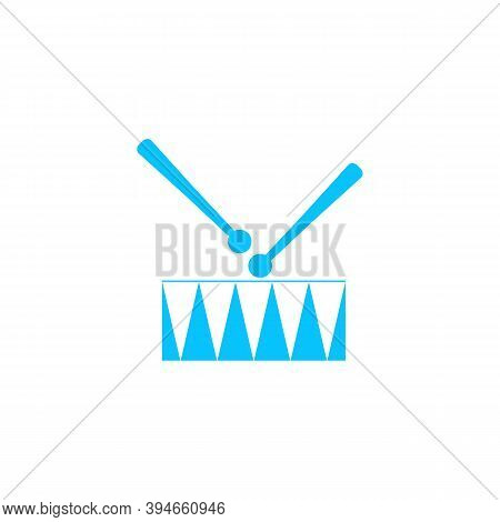 Snare Drum Icon Flat. Blue Pictogram On White Background. Vector Illustration Symbol