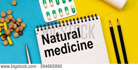 Treatment Word, Matural Medicine Word With Medical Concepts And Medical Equipment