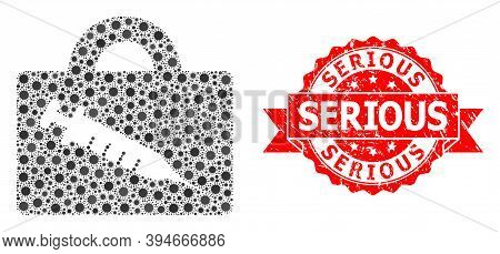 Vector Mosaic Vaccine Case Of Sars Virus, And Serious Corroded Ribbon Seal Imitation. Virus Cells In