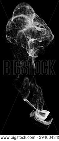 3d Illustration Looks Like Smoke On Black Background.