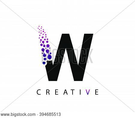 Abstract W Letter , Molecules W Technology Logo Design.