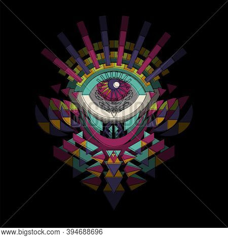The Deep Abstract Fractal Print Mosaic Eye.