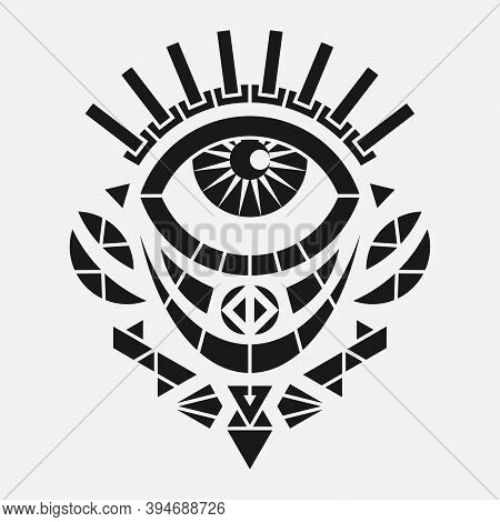The Black And White Abstract Print Mosaic Eye.