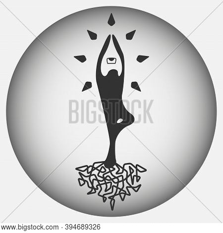 The Silhouette Of A Yoga Position 