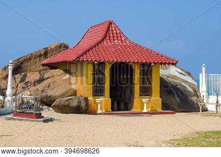 Entrance To The Ancient Cave Hindu Temple Modara Devalaya. Ambalangoda, Sri Lanka