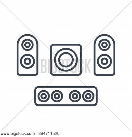 Subwoofer, Speakers, Sounbar Icons, Eps 10 File, Easy To Edit