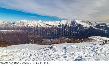 The Mount Matajur, In Italy, In A Sunny Winter Day